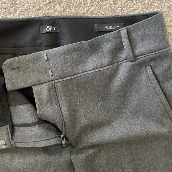 LOFT Dark Grey Juliet Straight Pants - Picture 5 of 6